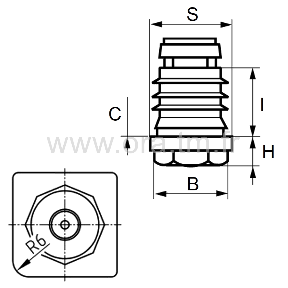 IVCA - INSERT VERIN IMPERDABLE - TUBE CARRE